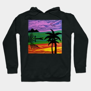 Island Landscape Fluid Art Design Hoodie